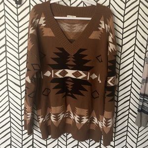 Macaron Aztec Sweater XL